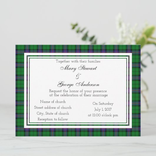 Armstrong Scottish Wedding Invitation Kaart (Staand voorkant)