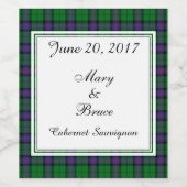 Armstrong Scottish Wedding Wine Label Wijn Etiket (Enkel label)