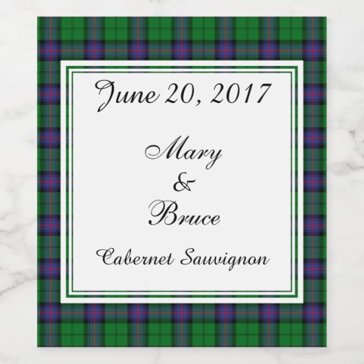 Armstrong Scottish Wedding Wine Label Wijn Etiket (Enkel label)