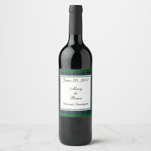 Armstrong Scottish Wedding Wine Label Wijn Etiket (Voorkant)