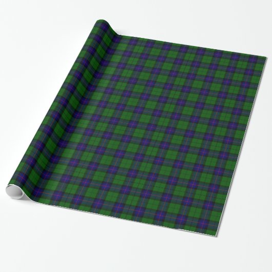Armstrong tartan blue en green plaid cadeaupapier (Uitgerold)