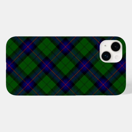 Armstrong tartan blue en green plaid Case-Mate iPhone case (Achterkant (horizontaal))