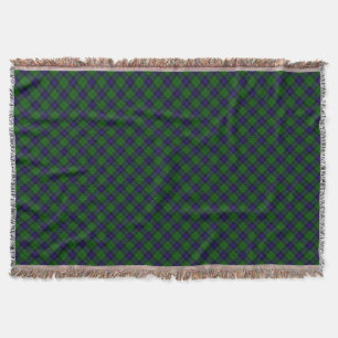 Armstrong tartan blue en green plaid deken