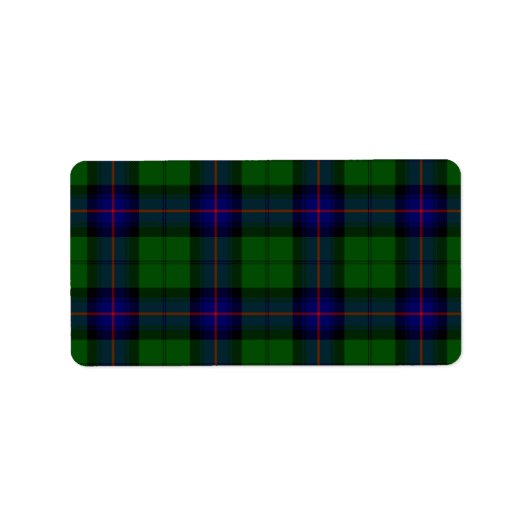 Armstrong tartan blue en green plaid etiket (Voorkant)