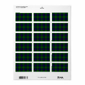 Armstrong tartan blue en green plaid etiket (Full Sheet)