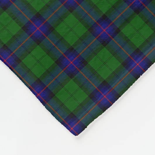 Armstrong tartan blue en green plaid fleece deken (Hoek)