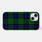 Armstrong tartan blue en green plaid iPhone 15 case (Achterkant horizontaal)