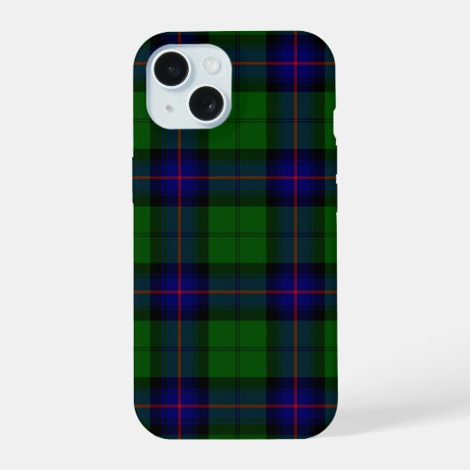 Armstrong tartan blue en green plaid iPhone 15 case (Achterkant)