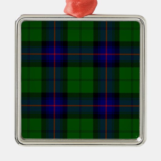 Armstrong tartan blue en green plaid metalen ornament (Voorkant)