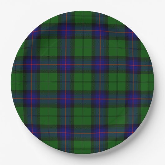 Armstrong tartan blue en green plaid papieren bordje (Voorkant)