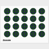 Armstrong tartan blue en green plaid ronde sticker (Vel)