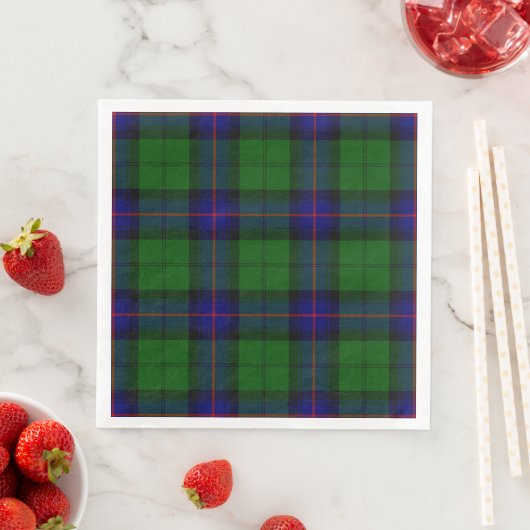 Armstrong tartan blue en green plaid servet (Insitu)