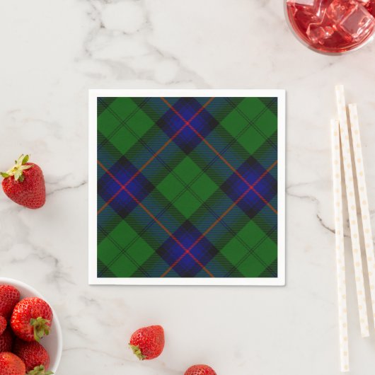 Armstrong tartan blue en green plaid servet (Insitu)