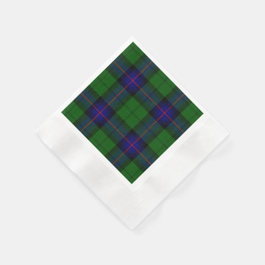 Armstrong tartan blue en green plaid servetten (Hoek)