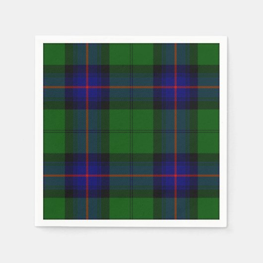 Armstrong tartan blue en green plaid servetten (Voorkant)