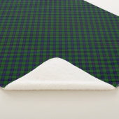 Armstrong tartan blue en green plaid sherpa deken (3/4)