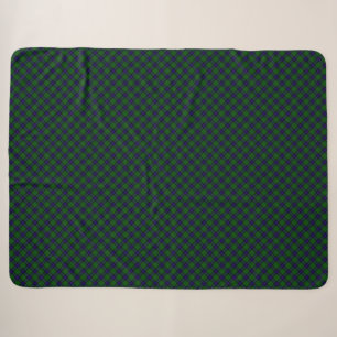 Armstrong tartan blue en green plaid sherpa deken