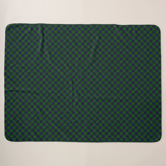 Armstrong tartan blue en green plaid sherpa deken (Voorkant (horizontaal))