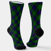 Armstrong tartan blue en green plaid sokken (Gebogen)
