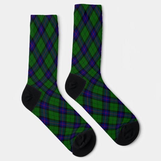 Armstrong tartan blue en green plaid sokken (Rechts)