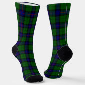 Armstrong tartan blue en green plaid sokken (Gebogen)