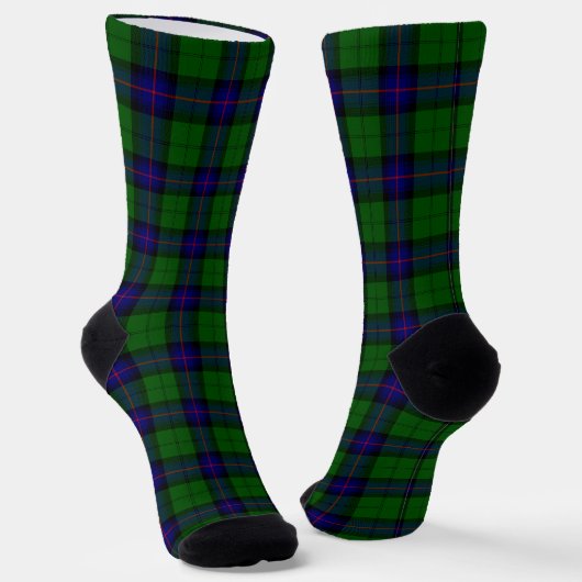 Armstrong tartan blue en green plaid sokken (Gebogen)