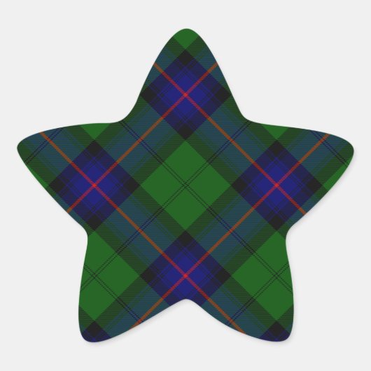 Armstrong tartan blue en green plaid ster sticker (Voorkant)