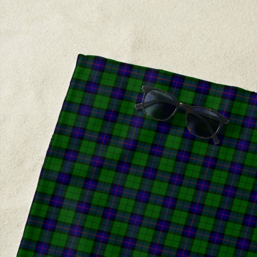 Armstrong tartan blue en green plaid strandlaken (In situ)