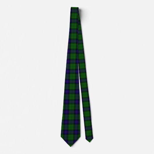 Armstrong tartan blue en green plaid stropdas (Voorkant)