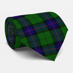 Armstrong tartan blue en green plaid stropdas