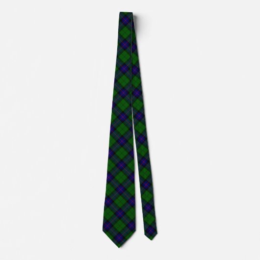 Armstrong tartan blue en green plaid stropdas (Voorkant)