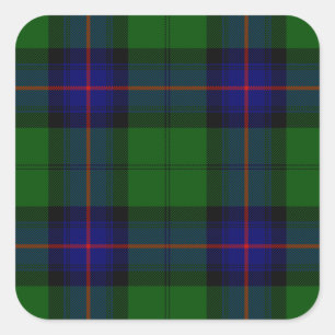 Armstrong tartan blue en green plaid vierkante sticker