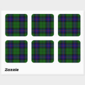 Armstrong tartan blue en green plaid vierkante sticker (Vel)