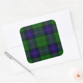 Armstrong tartan blue en green plaid vierkante sticker (Envelop)