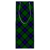 Armstrong tartan blue en green plaid wijn cadeautas (Achterkant)