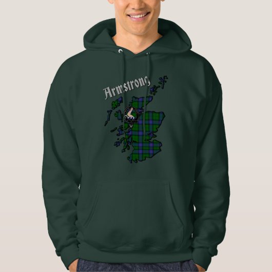 Armstrong Tartan Map & Badge Hoodie (Voorkant)