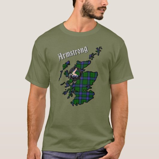 Armstrong Tartan Map & Badge T-Shirt (Voorkant)