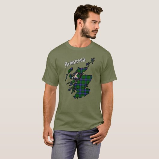 Armstrong Tartan Map & Badge T-Shirt (Voorkant volledig)