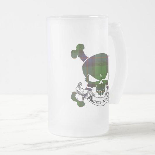 Armstrong Tartan Skull-Mok Matglas Bierpul (Voorkant rechts)
