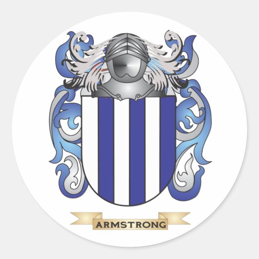 Armstrong Wapen (Familie Crest) Ronde Sticker (Voorkant)
