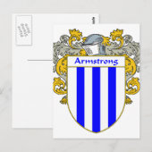 Armstrongs wapen/familiewapen (Mantled) Briefkaart (Voorkant / Achterkant)