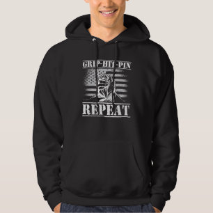 Armworstelaar Spier VS Vlag Handworstelen 12 Hoodie