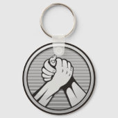 Armworstelen Zilver Sleutelhanger (Voorkant)