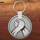 Armworstelen Zilver Sleutelhanger (Voorkant)