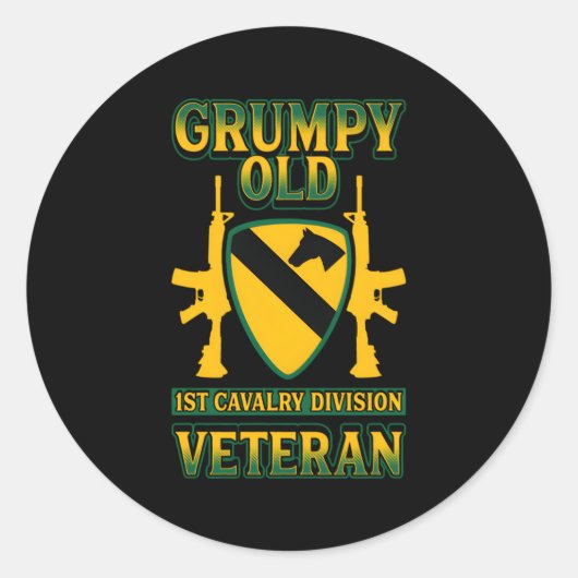 Army1St Cavalry Division Amerika's eerste team Ronde Sticker (Voorkant)