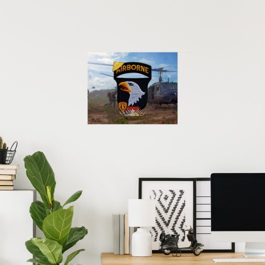 Army 101st ABN Div Screaming Eagles Patch Poster (Thuiskantoor)