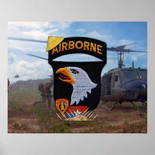 Army 101st ABN Div Screaming Eagles Patch Poster (Voorkant)