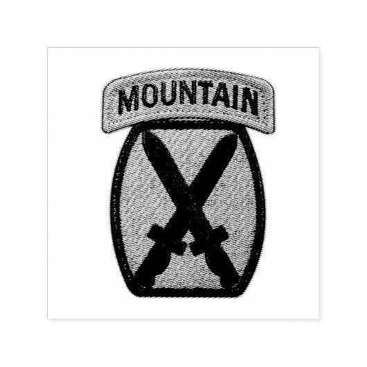 Army 10th Mountain Division Klim naar Glory Patch Zelfinktende Stempel (Design)