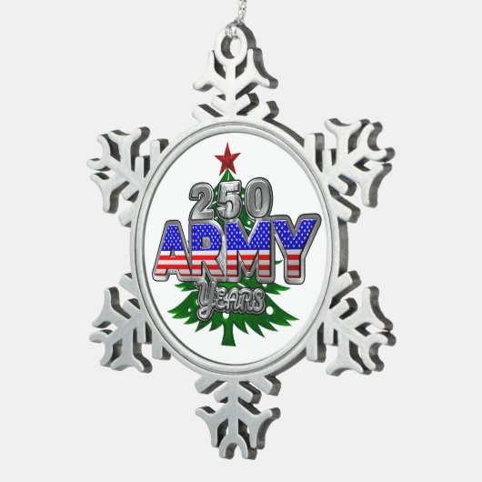 ARMY 250 YEARS TIN SNEEUWVLOK ORNAMENT (Rechts)