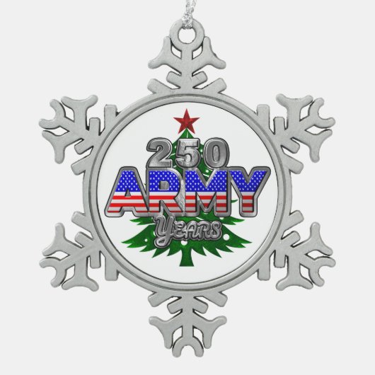ARMY 250 YEARS TIN SNEEUWVLOK ORNAMENT (Voorkant)